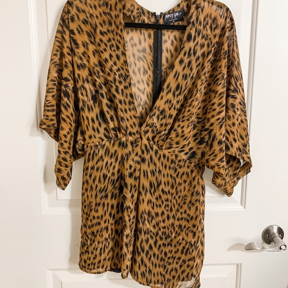 NastyGal Cheetah Print Romper - Picture 2 of 6